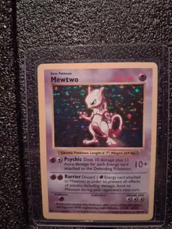 Pokemon Mewtwo TCG Rare Holo Card Shadowless, 10/102, Base Set 1999 - Image 1