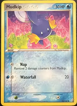 Pokemon TCG Mudkip Crystal Guardians Common Card 58/100 - Image 1