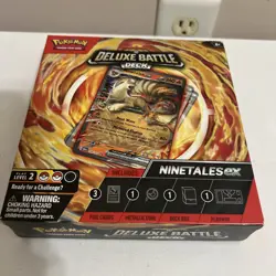 Pokemon TCG Ninetales ex Deluxe Battle Deck 60 Cards Playmat Deck Box Coin Foil - Image 1