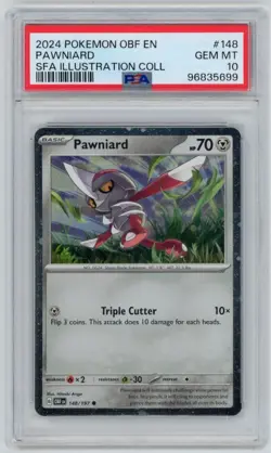 Pawniard 148/197 Cosmic Holo - Shrouded Fable 2024 Pokemon Card - PSA 10 - Image 1