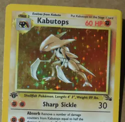 Kabutops 9/62 Rare Holo 1st Edition Fossil Set Pokemon Card MP - Image 3