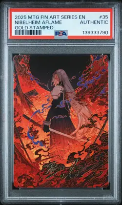 2025 MTG FINAL FANTASY ART SERIES GOLD STAMPED NIBELHEIM AFLAME PSA AUTHENTIC - Image 1