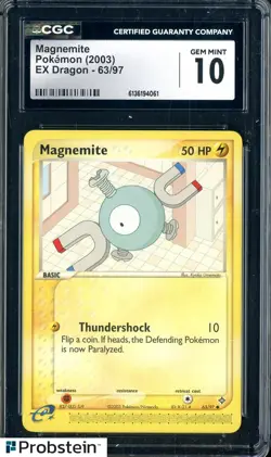 2003 Pokemon EX Dragon 63/97 Magnemite CGC 10 Gem Mint - Image 1