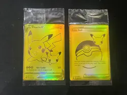 Pokemon TCG Celebrations Pikachu v Gold Pokeball SWSH145/SWSH146 Sealed - Image 1