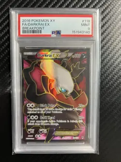 PSA 9 2016 Pokemon XY Breakpoint Darkrai EX 118/122 Full Art Holo - Image 1