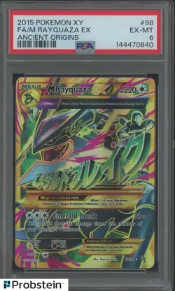 2015 Pokemon XY Ancient Origins #98 FA M Rayquaza EX PSA 6 EX-MT - Image 1
