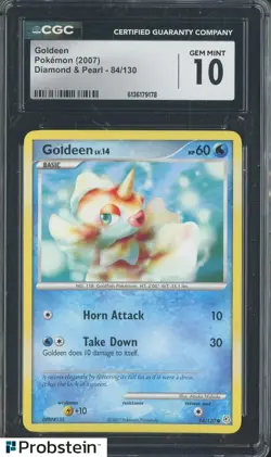 2007 Pokemon Diamond & Pearl 84/130 Goldeen CGC 10 Gen Mint - Image 1