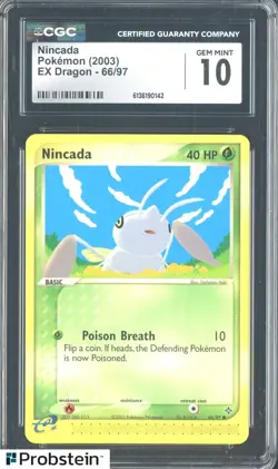 2003 Pokemon EX Dragon 66/97 Nincada CGC 10 Gem Mint - Image 1