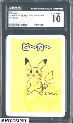 2019 Pokemon Japanese Playing Cards Old Maid Pikachu CGC 10 Gem Mint - Image 1