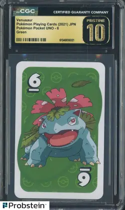 2021 Pokemon Japanese Playing Cards Pocket UNO 6 Green Venusaur CGC 10 PRISTINE - Image 1