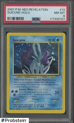 2001 Pokemon Neo Revelation #14 Suicune Holo PSA 8 NM-MT - Image 1