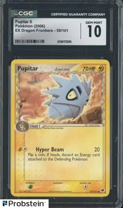 2006 Pokemon EX Dragon Frontiers 59/101 Pupitar CGC 10 Gem Mint - Image 1