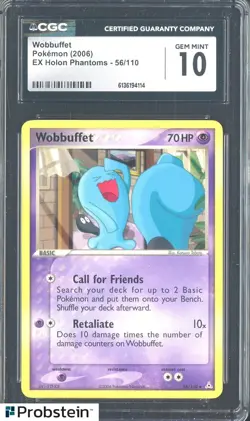 2006 Pokemon Ex Holon Phantoms 56/110 Wobbuffet CGC 10 Gen Mint - Image 1