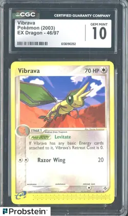 2003 Pokemon EX Dragon 46/97 Vibrava CGC 10 Gem Mint - Image 1