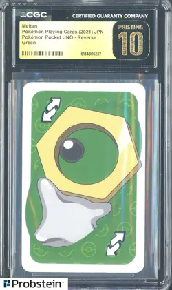 2021 Pokemon Japanese Playing Cards Pocket UNO Reverse Green Meltan CGC 10 PRIST - Image 1