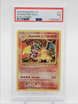 CHARIZARD 2016 POKEMON XY EVOLUTIONS HOLO RARE 11/108 PSA 7 Q7119 - Image 1