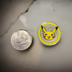 Pokemon Pikachu Metal Coin F17 XY Premium Trainer Collection 2017 Rare - Image 1