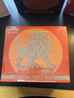 Pokemon TCG Sun & Moon Base Set ETB Solgaleo Elite Trainer Box 8 Booster Packs - Image 1