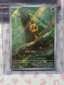 Pokemon TCG Chaos Rising 087 Chespin Illustration Rare - GRADEABLE - PACK FRESH - Image 3