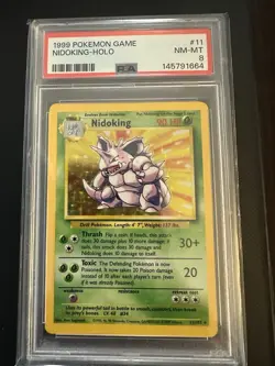 Wizards of the Coast 1999 Base Set Nidoking Holo PSA 8 11/102 EN - Image 1