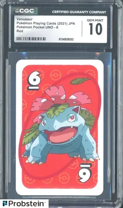 2021 Pokemon Japanese Playing Cards Pocket UNO 6 Red Venusaur CGC 10 Gem Mint - Image 1