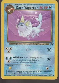 Dark Vaporeon 30/82 Team Rocket Unlimited | WOTC Vintage Pokemon Card LP-MP - Image 1