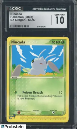 2003 Pokemon EX Dragon 66/97 Nincada CGC 10 Gem Mint - Image 1