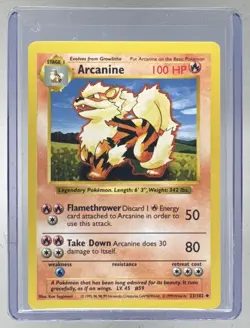 Arcanine 1999 Pokemon Shadowless #23/102 Set - Image 1