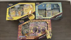 Pokemon TCG Crown Zenith Special Collection Box Lot 3 Pikachu Zacian Morpeko - Image 1