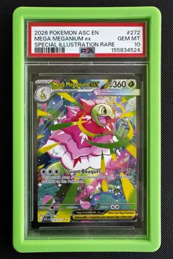 2026 POKEMON ASC EN-SPECIAL ILLUSTRATION RARE #272 MEGA MEGANIUM EX PSA 10 - Image 1