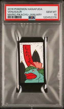 2016 POKEMON HANAFUDA MARIO PIKACHU JANUARY VENUSAUR PSA 10 - Image 1
