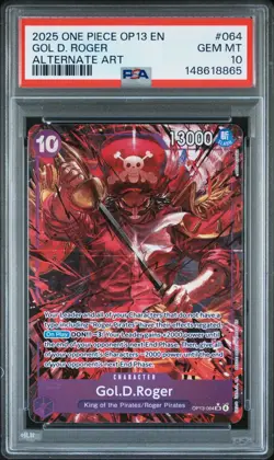 One Piece Gol D Roger Alternate Art OP13-064 PSA 10 Gem Mint - Image 1