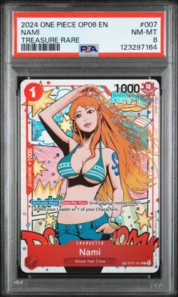 2024 One Piece Op06 Wings Of The Captain Nami #007 ST01-007 PSA 8 NM-MT GTA Nami - Image 1