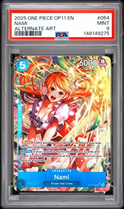 One Piece Nami Alternate Art OP11-054 PSA 9 Mint - Image 1