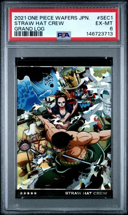 2021 ONE PIECE WAFERS JAPANESE GRAND LOG #SEC1 STRAW HAT CREW PSA 6 - Image 1