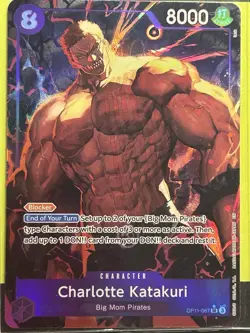 2025 One Piece OP11-067 Charlotte Katakuri SR Alternate Art Parallel Rare NM - Image 1