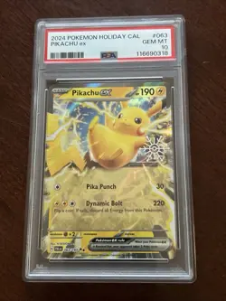 Pikachu ex (Snowflake Stamped) #063 Miscellaneous Cards & Products Holo PSA 10 - Image 1