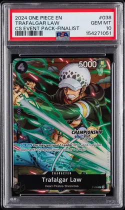 2024 ONE PIECE CHAMPIONSHIP 2024 EVENT PACK FINALIST #038 TRAFALGAR LAW PSA 10 - Image 1