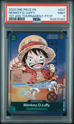 2023 ONE PIECE PROMOS TOURNAMENT-PARTICIPATION #037 MONKEY D. LUFFY PSA 9 - Image 1