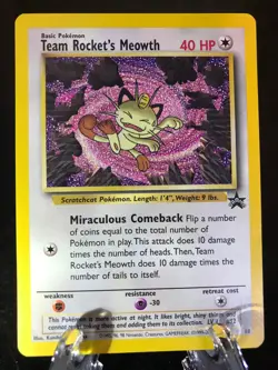 Team Rocket's Meowth #18 *Black Star Promo Card Pokemon TCG Card NM Never Played - Image 1