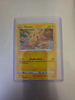 Pikachu SWSH153 Sword & Shield Promo Snowflake Stamp Holiday Pokemon Card - Image 1