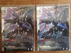 2x Freedom Gundam GD01-065 Newtype Rising Gundam TCG Card NM LR Foil - Image 1