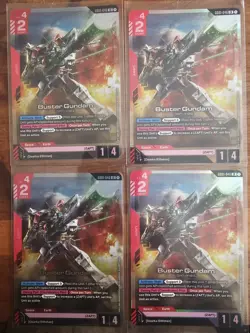 GUNDAM TCG CARD GAME BUSTER GUNDAM GD01-046 LR HOLO ENGLISH NEWTYPE RISING x4 - Image 1