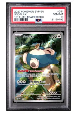 Snorlax 051 Sv: Scarlet & Violet Promo Cards Holo PSA 10 Gem Mint - Image 1