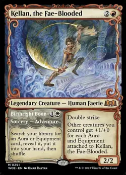 MTG Kellan, the Fae-Blooded // Birthright Boon - Showcase, NM-Mint, English Wild - Image 1