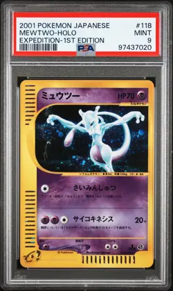 2001 POKEMON JPN EXPEDITION 1ST EDITION #118 MEWTWO-HOLO PSA 9 - Image 1