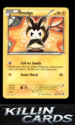 Emolga 49/113 Pokemon Uncommon Legendary Treasures Card LP - Image 1