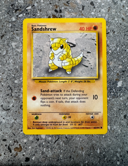 Pokemon TCG Cards Sandshrew 62/102 Base Set - Image 1
