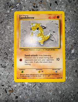 Pokemon TCG Cards Sandshrew 62/102 Base Set - Image 3