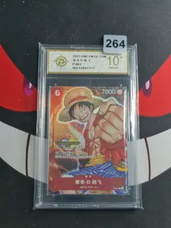 Monkey D. Luffy One Piece card game P-001 Promo Bandai chinese-P gold 10 - Image 1